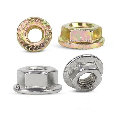 Final pulido de acero inoxidable 304 Hexagonal Flange Nut con revestimiento de zinc de color