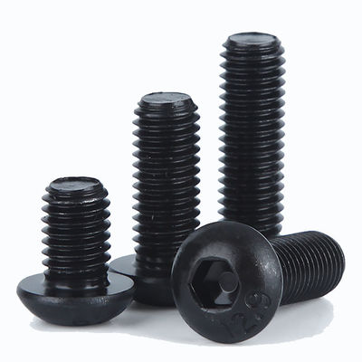 ISO7380 Conector hexagonal, botón de cabeza, tapa de seguridad, tornillo, perno con óxido negro, zincado negro
