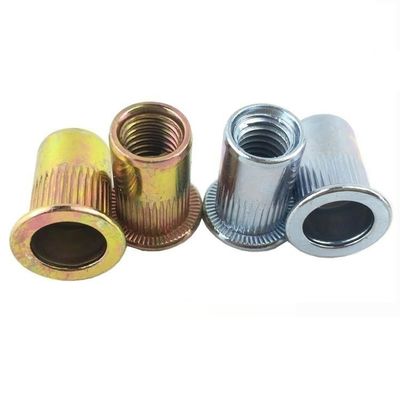 1-3.5 Piso de zinc acabado de acero al carbono Nuts de remaches de acero inoxidable para fijación duradera
