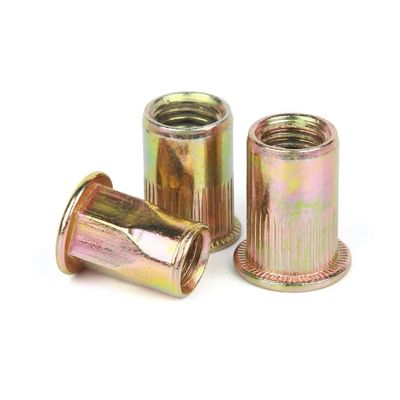 1-3.5 Piso de zinc acabado de acero al carbono Nuts de remaches de acero inoxidable para fijación duradera