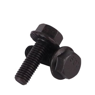 Grado 4.8/8.8/10.9 DIN Standard Hex Head Flange Boltos y tuercas con acabado negro