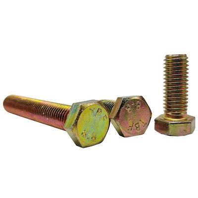 Producción de ZP Grado 4.8/8.8/10.9/12.9 Metal DIN933 DIN931 Cerrojo hexagonal con acabado de zinc
