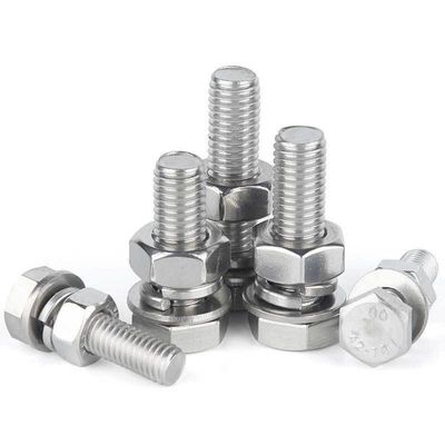 M36 Din933 Din934 Cerrojo hexagonal de acero inoxidable y conjunto de tuercas con zinc blanco. zinc amarillo. HDG
