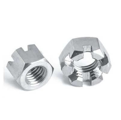 Noz de ranura Din 935 M4 Flange Cerradura redonda Hexagonal ranura de castillo Noz para la demanda del cliente