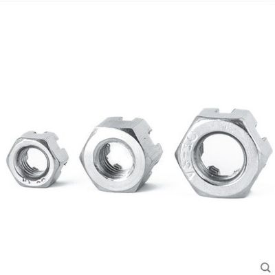 Noz de ranura Din 935 M4 Flange Cerradura redonda Hexagonal ranura de castillo Noz para la demanda del cliente