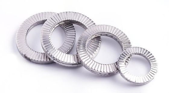 Lavadora de acero inoxidable estándar DIN de doble doble pila de autobloqueo con acabado de zinc