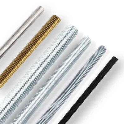 Acero inoxidable de latón 304 316 A2 A4 Gr 4.8 8.8 Plano negro zincado HDG DIN975 DIN976 Varilla roscada M4-M48