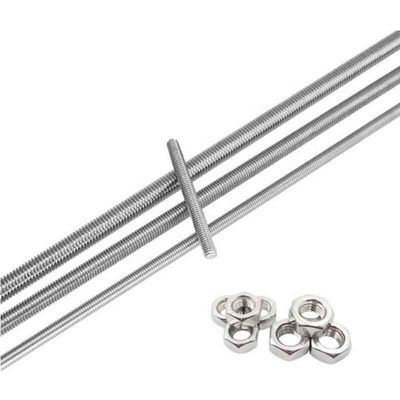 Acero inoxidable de latón 304 316 A2 A4 Gr 4.8 8.8 Plano negro zincado HDG DIN975 DIN976 Varilla roscada M4-M48