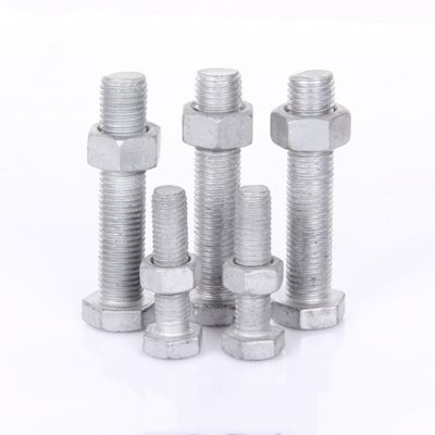 DIN Standard Hebei Fijación HDG Hot Dip Hex Galvanizado Cerrojo y tuerca con zinc amarillo