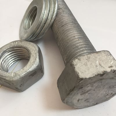 DIN Standard Hebei Fijación HDG Hot Dip Hex Galvanizado Cerrojo y tuerca con zinc amarillo