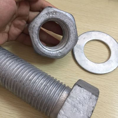 DIN Standard Hebei Fijación HDG Hot Dip Hex Galvanizado Cerrojo y tuerca con zinc amarillo