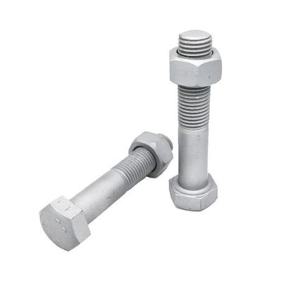 DIN Standard Hebei Fijación HDG Hot Dip Hex Galvanizado Cerrojo y tuerca con zinc amarillo