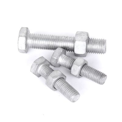 DIN Standard Hebei Fijación HDG Hot Dip Hex Galvanizado Cerrojo y tuerca con zinc amarillo