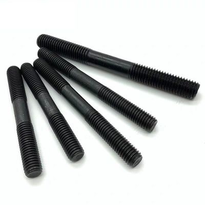 Acero al carbono óxido negro plano directo DIN938 pernos de pernos de plomo tornillo de plomo con acabado de zinc