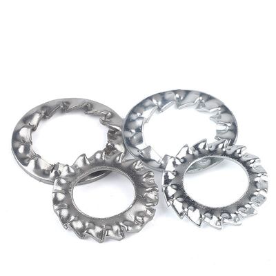 Lavadora de dientes de acero inoxidable SS304 DIN6798A con cerradura serrillada externa y acabado liso