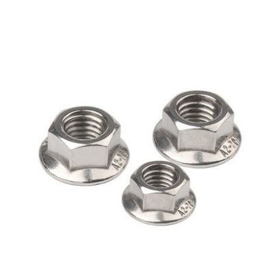 304 M8 Cerradura hexagonal Din6923 Autocerradura Hexagonal Freno de nuez con tratamiento de superficie plana