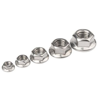 304 M8 Cerradura hexagonal Din6923 Autocerradura Hexagonal Freno de nuez con tratamiento de superficie plana
