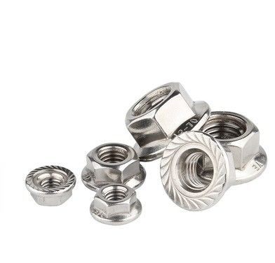 304 M8 Cerradura hexagonal Din6923 Autocerradura Hexagonal Freno de nuez con tratamiento de superficie plana