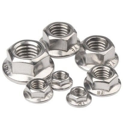 304 M8 Cerradura hexagonal Din6923 Autocerradura Hexagonal Freno de nuez con tratamiento de superficie plana