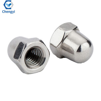 Acero de carbono métrico DIN 1587 Hexágono Flange con cúpula en el extremo de la aguja nueces M6 Dome Nut