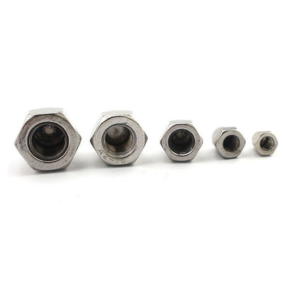Acero de carbono métrico DIN 1587 Hexágono Flange con cúpula en el extremo de la aguja nueces M6 Dome Nut