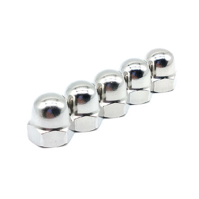 Acero de carbono métrico DIN 1587 Hexágono Flange con cúpula en el extremo de la aguja nueces M6 Dome Nut