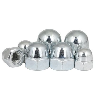 Suministro directo DIN1587 Nueces de tapa de bóveda hexagonal en níquel galvanizado blanco azul zincado