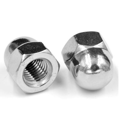 Suministro directo DIN1587 Nueces de tapa de bóveda hexagonal en níquel galvanizado blanco azul zincado