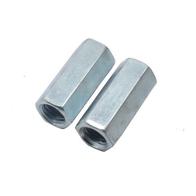Nudo largo hexagonal galvanizado de zinc plano estándar DIN M5-120 para conexión de tuerca de conector