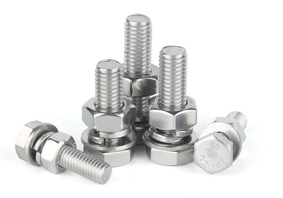 Grado de construcción SUS304 de acero inoxidable, cabeza hexagonal, perno y tuerca Din933 para construcción