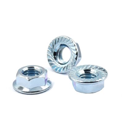 Frutos secos de flanges de acabado pulido DIN6923 con junta de frutos secos dentados Antiderrapante Zinc de color blanco