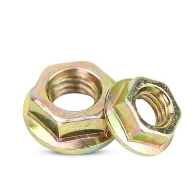 Frutos secos de flanges de acabado pulido DIN6923 con junta de frutos secos dentados Antiderrapante Zinc de color blanco