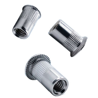 Zinc Revestido Pequeño Grande Contrafundido Cabeza plana Reducido lado con cuello de muesca Rivet nueces