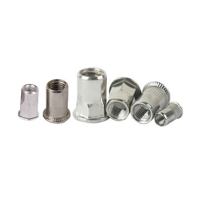 Zinc Revestido Pequeño Grande Contrafundido Cabeza plana Reducido lado con cuello de muesca Rivet nueces