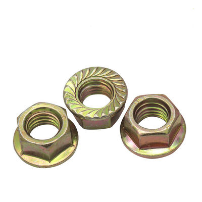 Final pulido de acero inoxidable 304 Hexagonal Flange Nut con revestimiento de zinc de color