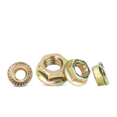 Final pulido de acero inoxidable 304 Hexagonal Flange Nut con revestimiento de zinc de color