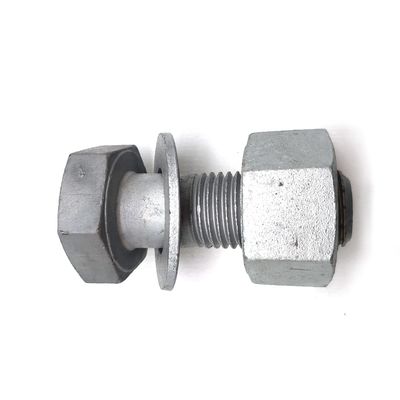 M16 HDG Cerrojo eléctrico de cabeza hexadecimal con tuerca hexadecimal y acero de lavadora de grado 8.8/6.8 óxido negro