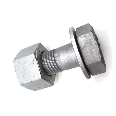 M16 HDG Cerrojo eléctrico de cabeza hexadecimal con tuerca hexadecimal y acero de lavadora de grado 8.8/6.8 óxido negro
