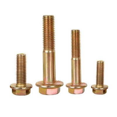 12.9 Grado amarillo revestido de zinc DIN6921 Hex Head Flange Bolt M10 M12 M6 para construcción