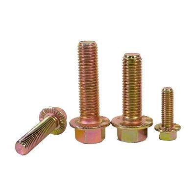 12.9 Grado amarillo revestido de zinc DIN6921 Hex Head Flange Bolt M10 M12 M6 para construcción