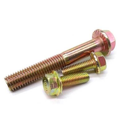 12.9 Grado amarillo revestido de zinc DIN6921 Hex Head Flange Bolt M10 M12 M6 para construcción