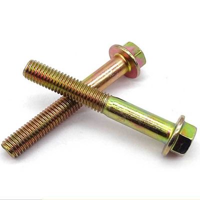 12.9 Grado amarillo revestido de zinc DIN6921 Hex Head Flange Bolt M10 M12 M6 para construcción