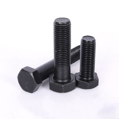 Bolsillo hexagonal de acero al carbono de alta resistencia DIN931 DIN933 8.8 10.9 12.9 grado con acabado negro