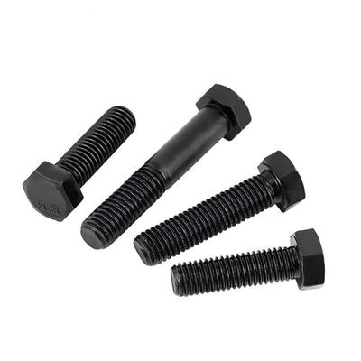 Bolsillo hexagonal de acero al carbono de alta resistencia DIN931 DIN933 8.8 10.9 12.9 grado con acabado negro