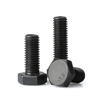 Bolsillo hexagonal de acero al carbono de alta resistencia DIN931 DIN933 8.8 10.9 12.9 grado con acabado negro