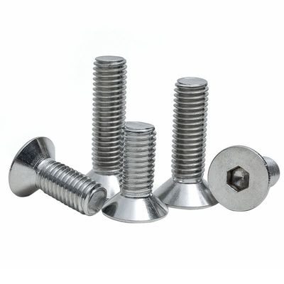Acero inoxidable DIN ANSI A2 70 A4 80 CSK con cabeza plana, conector hexadecimal, tornillo de perno