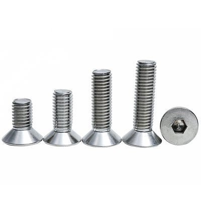 Acero inoxidable DIN ANSI A2 70 A4 80 CSK con cabeza plana, conector hexadecimal, tornillo de perno