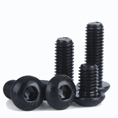 ISO7380 Conector hexagonal, botón de cabeza, tapa de seguridad, tornillo, perno con óxido negro, zincado negro