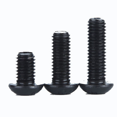 ISO7380 Conector hexagonal, botón de cabeza, tapa de seguridad, tornillo, perno con óxido negro, zincado negro