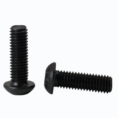 ISO7380 Conector hexagonal, botón de cabeza, tapa de seguridad, tornillo, perno con óxido negro, zincado negro